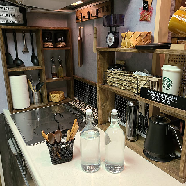 Kitchen,コメントお気遣いなく♡,IKEA,IKEAで買ってきた物,インスタ→lovepeacedog,犬と暮らす家,ふた付きクリアガラスボトル,IKEAのふた付きクリアガラスボトル,IKEAのカトラリーケース lovepeaceの部屋
