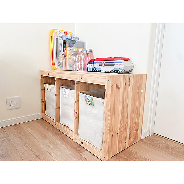 ラベリング,無印良品ソフトボックス,無印良品,IKEA,おもちゃ箱,おもちゃ収納,トロファスト,子どものいる暮らし aco64の部屋