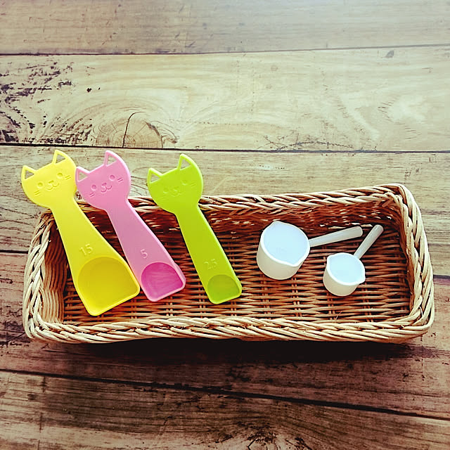 Kitchen,計量スプーン,モノ集め,北海道,RCの出会いに感謝♡,Daiso,セリア,こどもと暮らす,100均,かご,ねこ,ホワイト yunakoの部屋