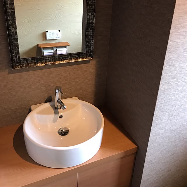 Bathroom,ニトリ,ウォールミラー,リフォーム後,手洗いスペース,LIXIL洗面台,和風トイレ,ESTA 70emmaの部屋