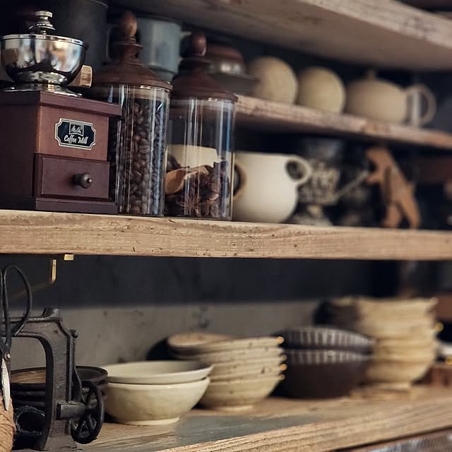 片付けやすい工夫,インテリア,DIY,賃貸,男前,賃貸インテリア,男前インテリア,カフェ風,インダストリアル,アンティーク,DIY初心者,足場板,足場板古材,器,器のある暮らし,Kitchen CYNOSの部屋