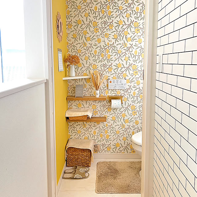 Bathroom,ウィリアム・モリス,トイレのインテリア,インテリア,DIY,ナチュラルインテリア,DIY女子,壁紙屋本舗,インテリアコーディネート,ありがとうございます♡,シンプルインテリア,いいね、お返しができなくてごめんなさい。,インテリアを楽しむ,DIYのある暮らし,ナチュラルカラー,イベント参加 yumimaruの部屋