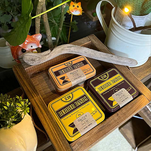 輪ゴム,パケ買い,ダイソー,木製棚,ウンベラータ,窓辺,ごちゃごちゃ,くつろぎ空間,お気に入り,窓辺のグリーン,物が多い,古い家,癒し,観葉植物,ディスプレイ棚,木製家具,My Shelf,木製雑貨,小物雑貨,雑貨,四角フェチ,好きなもの,缶,輪ゴム収納,ダイソー雑貨 mohhaの部屋