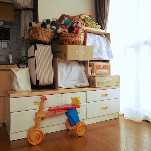 Bedroom,山善収納部,生活感のある家,すっきり暮らしたい,子供と暮らす,2DK 賃貸,賃貸アパート Kyon2の部屋