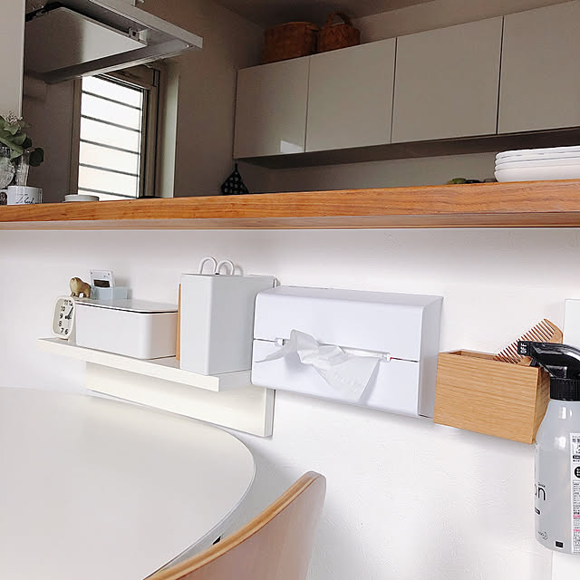 浮かせる収納,ダイニングテーブル周り,イデアコのティッシュケース,ideaco ティッシュケース,ティッシュケース,ブログやってます♪,整理収納アドバイザー１級,無印良品,無印良品 壁に付けられる家具,北欧インテリア,Instagram→norisan16,On Walls noriの部屋