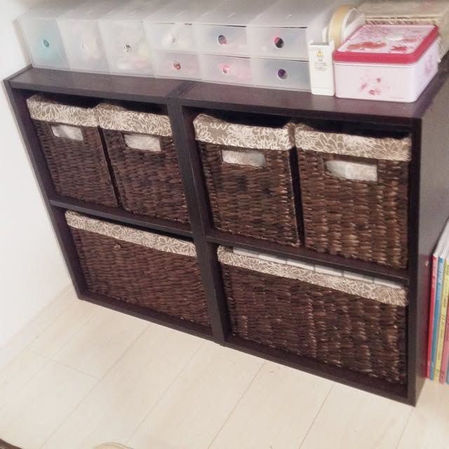 Lounge,収納ボックス,ニトリ,カラーボックス,カウンター下 riegonの部屋