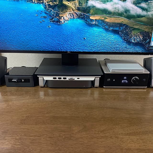 Mac mini,机上台,モニター台,My Desk,DENON,パソコンデスク,PCデスク,ワークスペース Toyokiの部屋