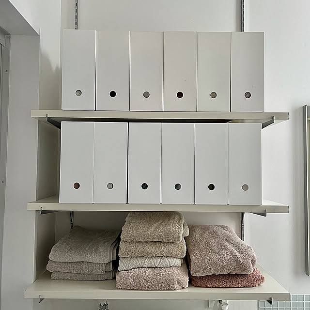 ファイルボックス,ニトリ,ファイルケース,洗面所,洗濯機まわりの収納,Bathroom Kaneyukiの部屋