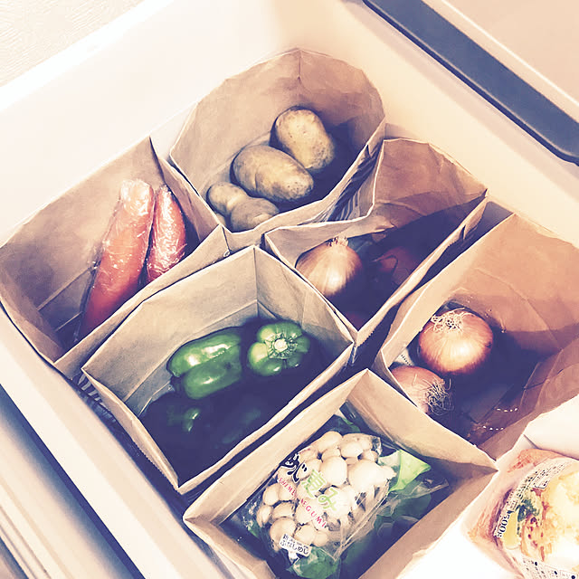Kitchen,野菜室,冷蔵庫の中,冷蔵庫収納,冷蔵庫,100均,キッチン収納,こどもと暮らす。,シンプルに暮らす,建売住宅 Mireiの部屋