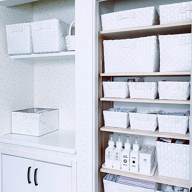Bathroom,sarasa design,ポイポイ収納,mag掲載ありがとうございます,こども部屋クローゼット,洗面所クローゼット,洗面所収納,ニトリのバスケット,2024.4.2,新生活,ニトリ,ホワイトインテリア,daily3612,sarasa design store usagiの部屋