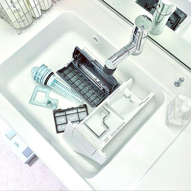 おうち時間,洗面所,洗濯機掃除,引越しました,単身赴任暮らし,一人暮らし,1LDK,シンプル,Bathroom waraの部屋