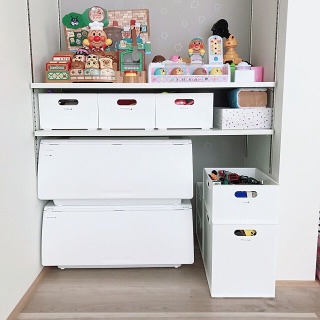 和室,板の間,アクセントクロス,ニトリのインボックス,おもちゃ棚,おもちゃ収納,ニトリ,My Shelf ayaの部屋
