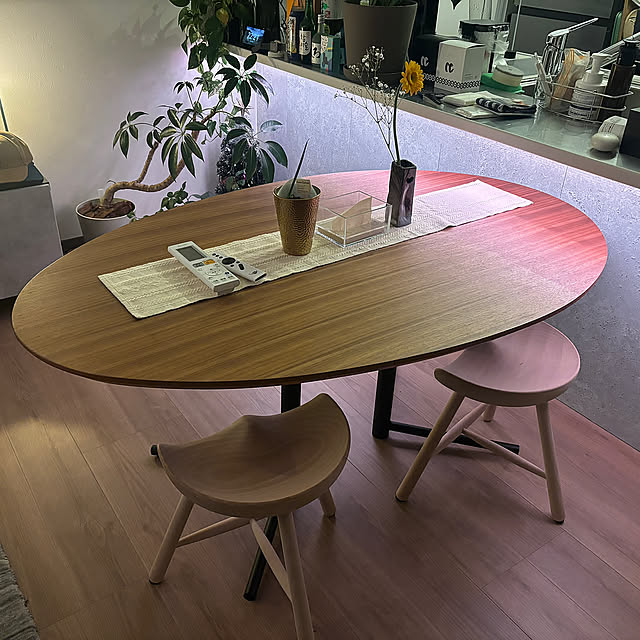 ダイニング,マンション,一人暮らし,観葉植物,照明,LEDテープライト chris821の部屋