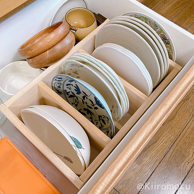 ディッシュスタンド,皿,引き出し,食器棚,DIY,収納,Kitchen Kiiromokuの部屋