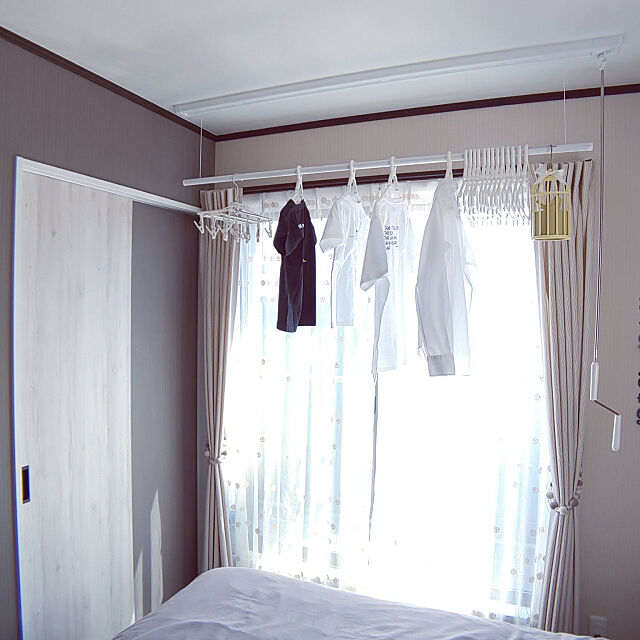 Bedroom,物干し竿,ほしひめさま,鳥かごの洗濯ばさみケース ku-kaiの部屋