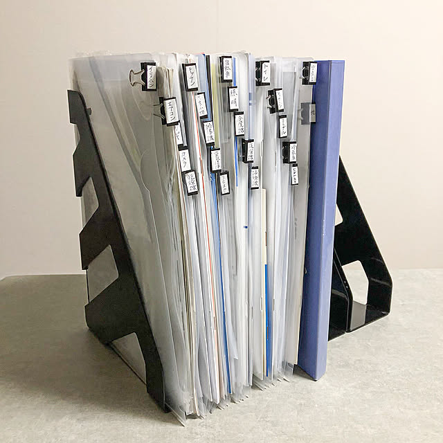 書類・プリント収納,ダイソー,ダブルクリップ活用,セリア,文房具,効率よく,ラベリング,マスキングテープ,100均リメイク,整理整頓,ラベル作り,ダブルクリップ,百均大好き♡,My Shelf KirinPandaの部屋