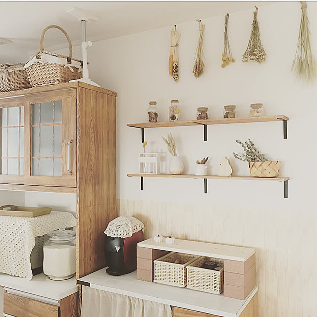 Kitchen,バリスタ,無印良品,キッチン背面,ドライフラワー,ナチュラルインテリア,Instagram⇨sayaka_j89,お邪魔できなくてごめんなさい,いつもいいねやコメありがとうございます♡,マイホーム,DIY,いいね！押し逃げばかりでごめんなさい。,ドライフラワーのある暮らし,リメイクシート,スッキリ暮らす,すっきり暮らす,建売住宅 sayaka.の部屋