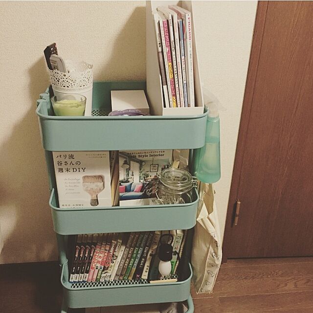 My Shelf,図書館,IKEAワゴン,RÅSKOG,一人暮らし,IKEA,IKEA部 Yukoの部屋