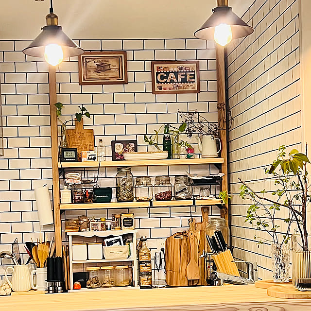 Kitchen,ラブリコ キッチン,ラブリコ棚,ラブリコ 棚,ラブリコでDIY,ラブリコ,DIY,100均,雑貨,IKEA mima-slow-lifeの部屋