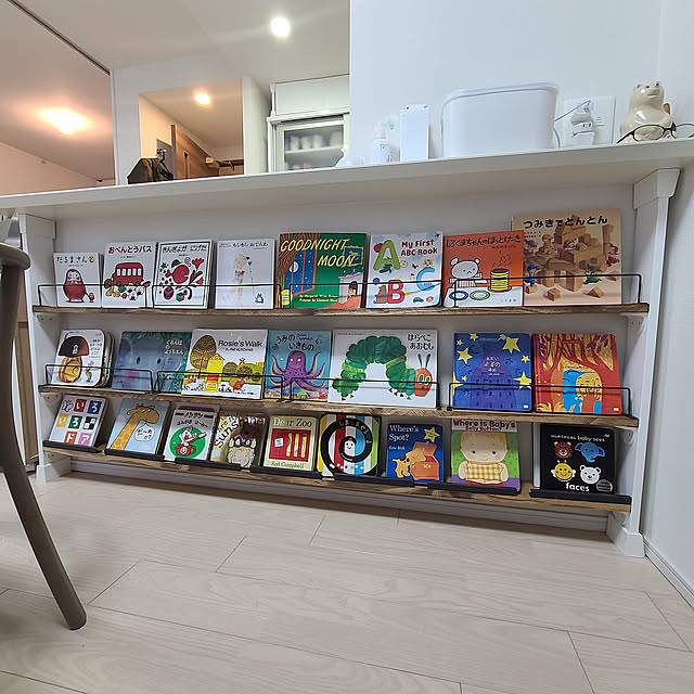 My Shelf,絵本棚DIY,絵本棚,セリア,100均,カウンター下 panaの部屋