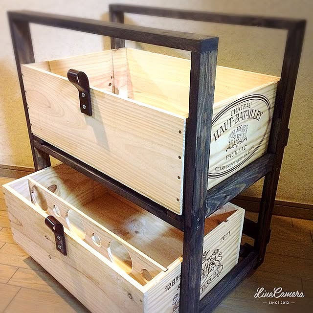 Kitchen,収納,ハンドメイド,DIY,ワイン木箱,木材,リメイク,ストック収納,ストックワゴン,ホームズ,セリア,100均,ダイソー,ラック DIY,木工,キャスター付き,200いいね！ありがとうございます Hideの部屋