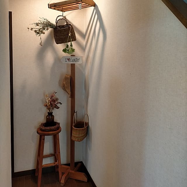 模様替えしました,ディスプレイコーナー,木工DIY,和室の一角,ドライフラワーのある暮らし,ミニカップボードDIY,玄関突き当り michiの部屋