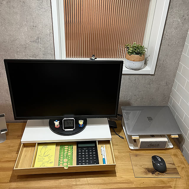 My Desk,IKEA,モニター台,お家見直し,インテリア,シンプル,シンプルが好き,すっきり暮らす,ナチュラルな暮らし natsumiの部屋