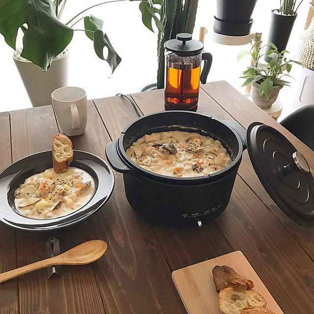 クラムチャウダー,くらしのeショップモニター,山善,キャセロール,kitchen kitchen,カフェ風インテリア,いつもいいねありがとうございます♡,いいね&フォローありがとうございます☆,IKEA,カフェ風 morimiの部屋