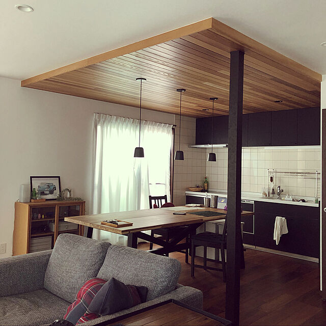 木のある暮らし,下がり天井,無垢材,Kitchen mozukuの部屋
