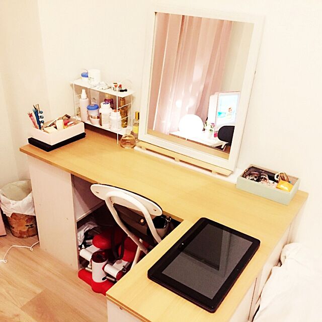 My Desk,カラーボックス,DIY,ニトリ,ドレッサー,3COINS,一人暮らし lemmy.0221の部屋
