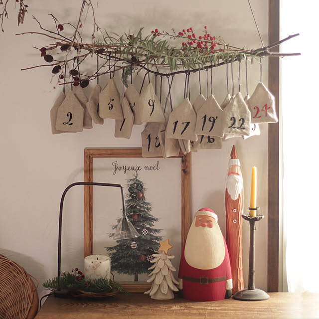 サンタクロース,キャンドルのある暮らし,アドベントカレンダー手作り,アドベントカレンダー,クリスマス,ちょこっとライト,古道具,古道具のある暮らし,クリスマスグッズ,クリスマス雑貨,クリスマスディスプレイ,My Desk moco2_homeの部屋