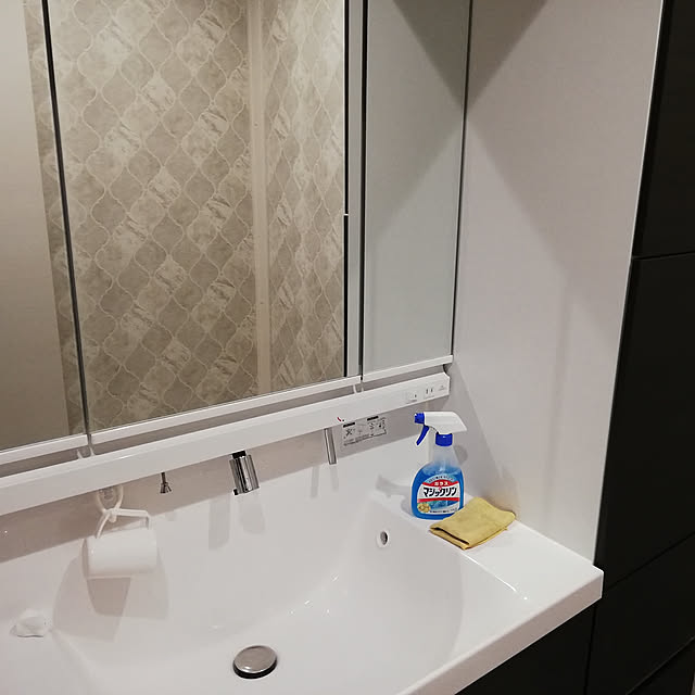 Bathroom,ルーティーン,ガラスクリーナー,洗面所,リクシルの洗面台,リクシルMV lomane124の部屋
