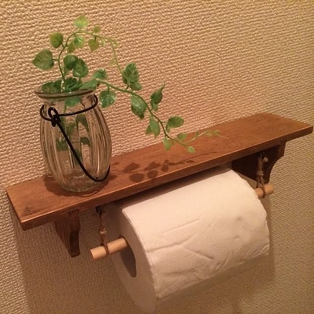 Bathroom,トイレットペーパーカバー,セリア,ハンドメイド,フェイクグリーン,賃貸 rietaroの部屋