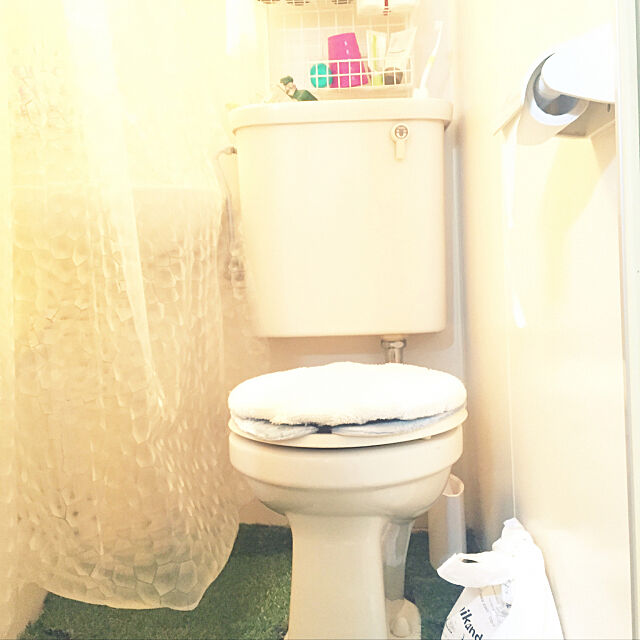 Bathroom,人工芝マット,７畳,1K ひとり暮らし,1K,seria,100均,フタカバー charの部屋