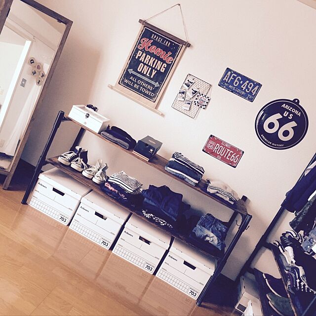 My Shelf,セリア,100均,DIY,男前,BRIWAX,塩ビパイプ,塩ビ管,Plenty Box,バンカーズボックス hatsuuu105の部屋