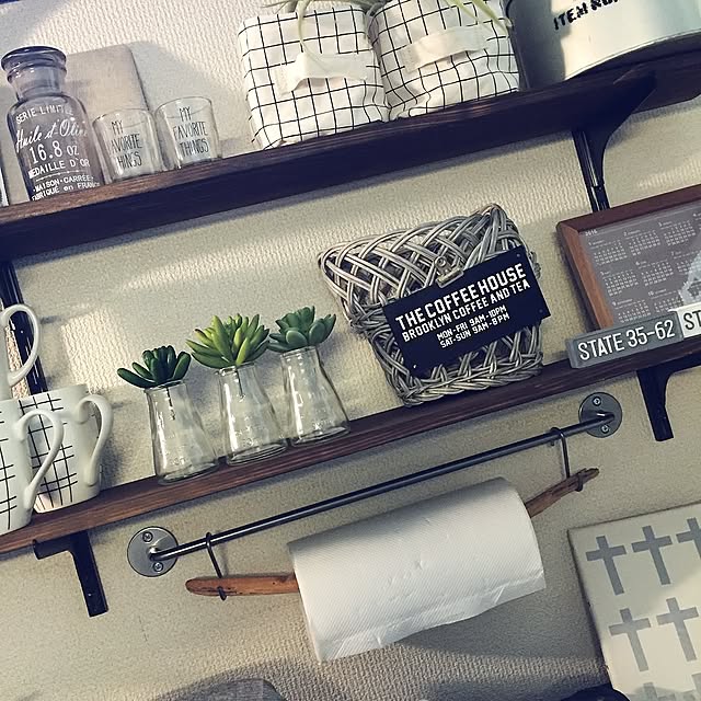 Kitchen,雑貨,Daiso,セリア,フェイク多肉,キャンドゥ,グレー,IKEA,塩系インテリア kaori.1971.ksの部屋