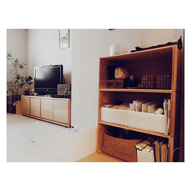My Shelf,りんご箱,オープン収納,無印良品,IKEA miiksの部屋