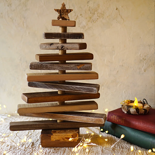 ウッドツリー,足場板,OLD WOOD WAX,オールドウッドワックス,端材 DIY,古材DIY,クリスマスツリー,クリスマス,DIY mirinamuの部屋