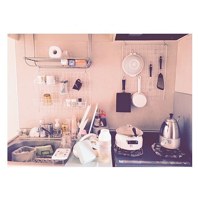 Kitchen,狭いキッチン,セリア,ニトリ,一人暮らし umiの部屋