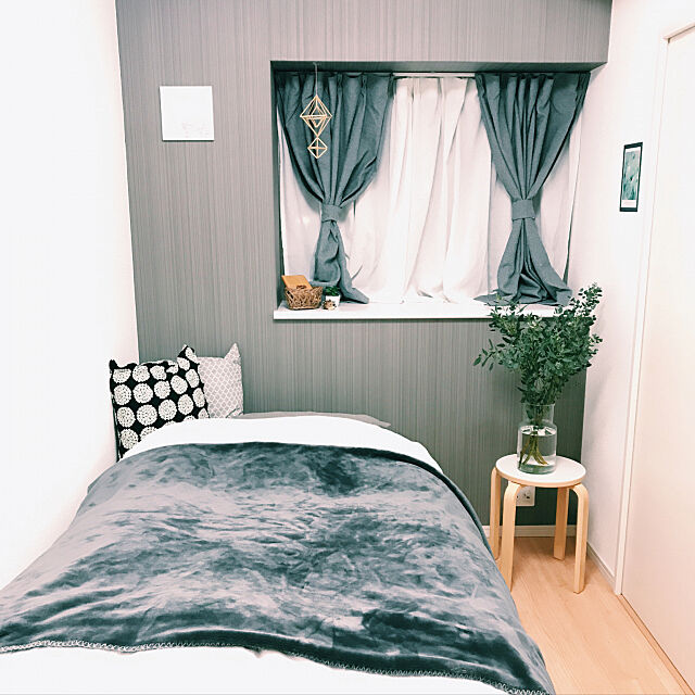 Bedroom,花瓶,ユーカリ,北欧暮らしの道具店,ニトリ,1LDK,ひとり暮らし,一人暮らし,無印良品 pandaの部屋
