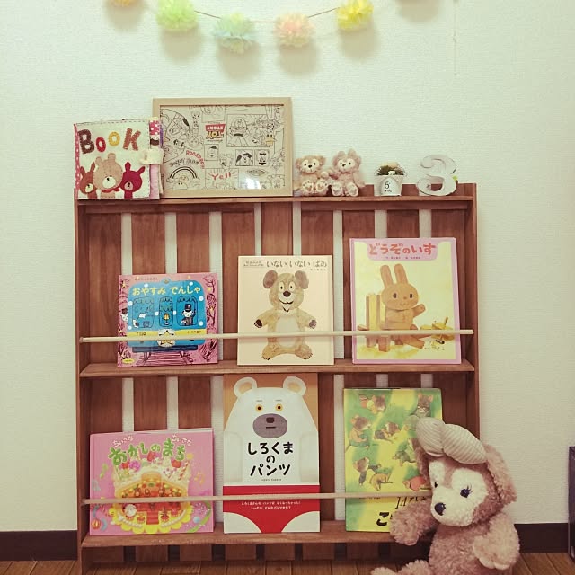 My Shelf,絵本棚DIY,100均,ぷちDIY,子供部屋,すのこDIY piichanの部屋
