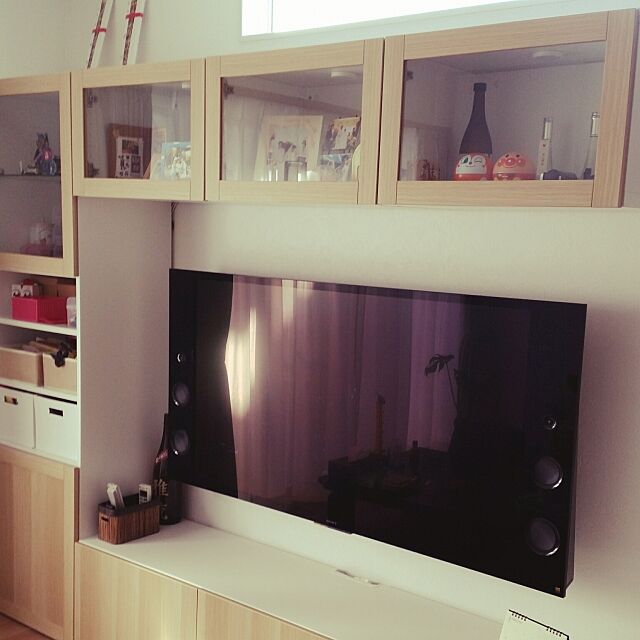 Lounge,IKEA,テレビ台,テレビ周り,ライト付き,BESTA K.m.a.sの部屋