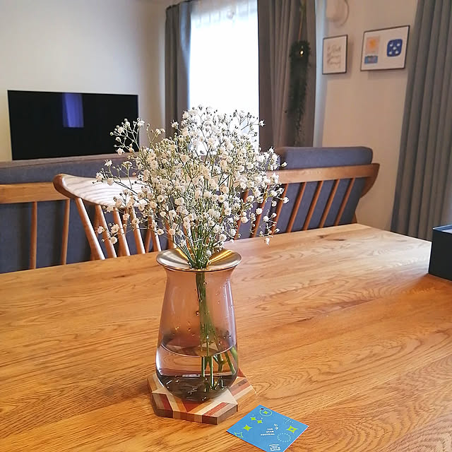 My Desk,一輪挿し,かすみ草,かすみ草の日,七夕,KINTO,KINTO LUNA VASE,中古マンションリノベーション,マンション暮らし,Aoyama Flower Market maron-cocoの部屋