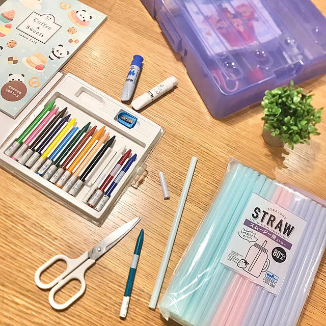 無印良品,新学期準備,クーピーペンシル,Daiso,10分でできる,My Desk hayunoの部屋