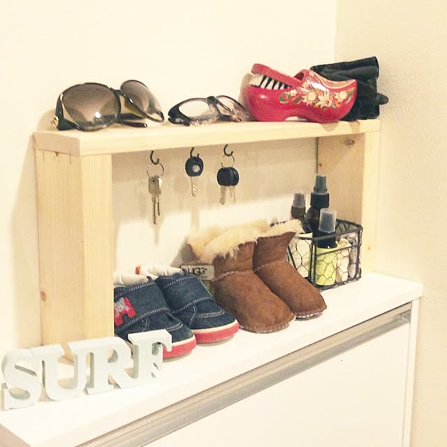 Entrance,タッカー留め,賃貸,赤ちゃんのいる暮らし,こどもと暮らす。,DIY初心者 kumchanの部屋