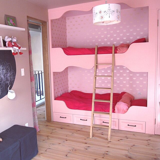 Bedroom,北欧,JUNK,handmade,h.p.,original,照明,STYLE,designers ,DIY,door,子供部屋 mimiの部屋