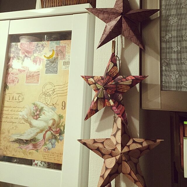 Kitchen,飾り,セリア,お菓子の柄の折り紙 mikiの部屋