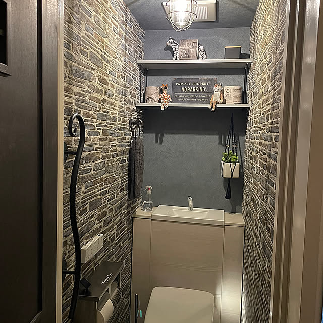 Bathroom,totoレストパル,マリンランプ,レンガ壁紙,レストパル アプリコット,リフォーム,TOTO carrat_candeeの部屋