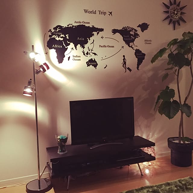 Lounge,ニトリ,観葉植物,照明,IKEA,ウォールステッカー,ルナワールド Mayuの部屋
