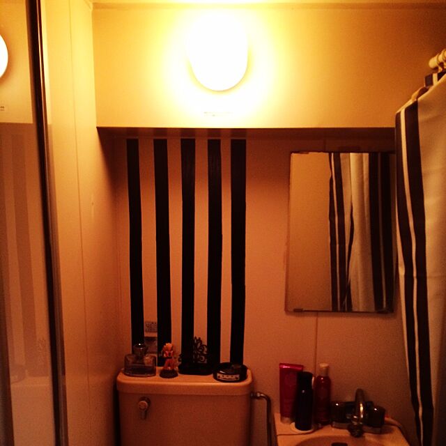 Bathroom,カッティングシート,ストライプ,ユニットバス,暖色ライト Shogoの部屋